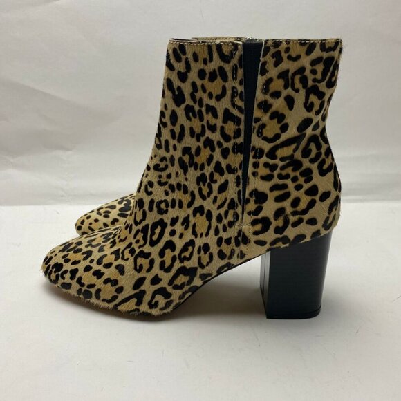 HALOGEN Leopard Calf Hair Ankle Bootie Chelsea Size 9 - Picture 3 of 9